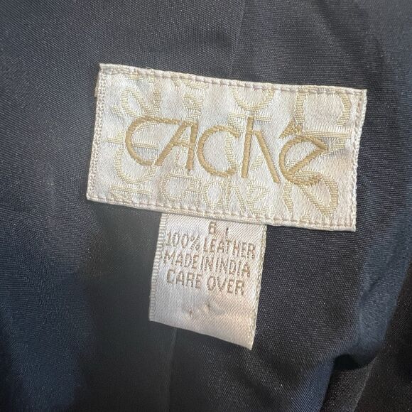 Cache leather pants womens size 6 vintage high waist - Picture 4 of 11